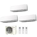 climatizzatore condizionatore trial split parete inverter serie ke white 7000+7000+7000 btu r-32 con