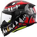 casco moto integrale bambino ff812 kid punk grigio rosso taglia s