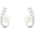 orecchini lobo silver pearls argento rodiato perla sintentica cubic zirconia collezione silver