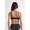 reggiseno a triangolo tiziana in seta e pizzo donna blu taglia 4b
