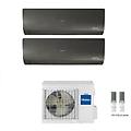 climatizzatore condizionatore dual split inverter flexis plus black r-32 9000+12000 con 2u50s2sm1fa
