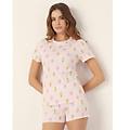pigiama corto con maglia rigocollo con coni gelato all-over sweet summer / stampato / s stampato