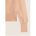 maglia in tricot con collo alto lavorato a trecce cuban sand donna small