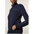felpa donna zip e collo alto regular fit con logo ricamato dark sapphire donna extra small
