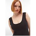 body a canotta con scollo quadrato in jersey stretch nero donna extra large