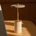 lampada a led ricaricabile asteria move mini travertino/ottone ip44
