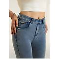 pantaloni capri effetto denim con 5 tasche denim blu medio-blue seams donna xx large