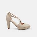 décolleté da donna con tacco 9 cm e plateau 1 3 cm beige