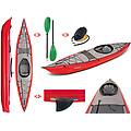 canoa gonfiabile framura rossa con pinna 045220-r (5c/11c) + pagaia touring-2 div. in 2 parti +