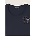 t-shirt in jersey modal con logo fy e dettagli in strass dark sapphire donna extra large