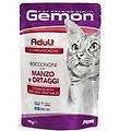 cat adult bocconcini 100 gr con manzo e ortaggi confezione da 24 pezzi cibo umido per gatti