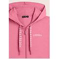 felpa cappuccio e zip in tessuto fiammato e coulisse cashmere rose donna medium