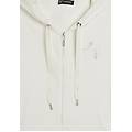 felpa cappuccio e zip con logo fy in strass star white donna small