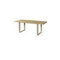 tavolo da pranzo in legno di mango e resina epossidica nera 160x90x76 laccato natur / gambe a u