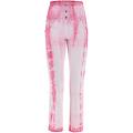 pantaloni push up wr. up cropped vita alta gabardine tie dye tie dye white on pink donna medium