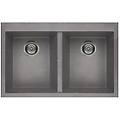 lgq35048 quadra 350 lavello granitek 2 vasche 79 cm grigio cemento