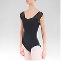 body danza classica donna maniche corte nero