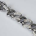 bracciale catena aura acciaio cristallo collezione aura bianco