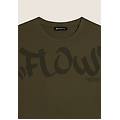 t-shirt cropped con stampa flow centrale ivy green donna extra small