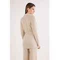 cardigan con cintura 100% cashmere donna beige taglia m/l
