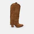 stivali western in suede da donna tan