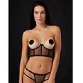 bustier con ferretto senza coppe con gancetti posteriori privé veil / nero / 4 nero