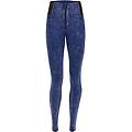 pantaloni wr. up in jersey ice wash vita alta con elastici navy peony donna extra small