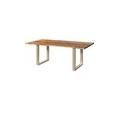 tavolo da pranzo in legno di acacia e resina epossidica nera 160x90x76 laccato natur / gambe a u