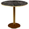 tavolo rotondo rome con bordi color ottone 75x70 cm (hx&oslash;) piano tavolo nero struttura ottone