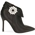ankle boots neri in raso tacco 10 5 cm