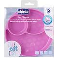 piatto silicone con ventosa rosa 1 pezzo piatto per bambini 12+ mesi senza bpa
