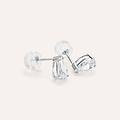 orecchini lobo punto luce claire oro bianco cubic zirconia collezione claire oro bianco