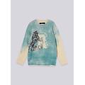 maglione faded con tigre e monogram