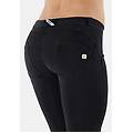 jeggings push up wr. up 7/8 vita bassa in jersey sostenibile jeans nero-cuciture in tono donna extra