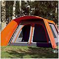 - tenda famiglia portico 9 pers. grigio arancione rilascio rapido