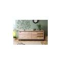 credenza in legno di quercia selvatica 210x45x85 bianco oliato villanders #252
