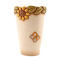 vaso grande con girasole e farfalla