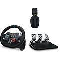 volante da corsa con cuffie e pedaliera g29+g435 per ps4/ps5 black