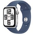 watch se gps 44mm cassa in alluminio color argento con denim sport band m/l (mxer3ql/a)