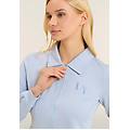 felpa con collo a camicia zip e dettagli ricamati zen blue donna extra large