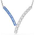pendente matrix taglio misto blu placcato rodio os
