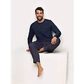 pigiama lungo blu in jersey di cotone in daily pajamas / blu notte / xxl blu notte