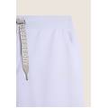 pantaloni a fondo dritto con coulisse logata bianco donna extra small