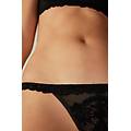 perizoma con fianchetto in pizzo pretty flowers donna nero taglia 3