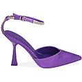 décolleté slingback viola in raso tacco 9 5 cm