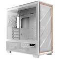 case pc flux pro white euv full tower bianco vetro temperato legno atx eatx itx