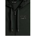 felpa con cappuccio foderato fantasia e zip frontale deep forest donna small