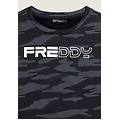 felpa cropped con logo perlato e fantasia camouflage allover camouflage grey donna extra small