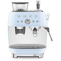egf03pbeu macchina per caffè espresso con macinino in stile anni 50 colore blu pastello