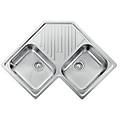 lavello 2 vasche (83x83cm) angolare ilaria inox satinato 011840xcssp